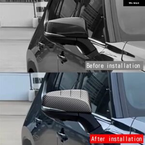 車用サイドミラー カバー ドアミラー シェル トリム ステッカー トヨタ グランドハイランダー 2024 - Carbon fiber pattern