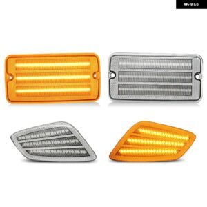 ジープ ラングラー TJ 1997-2006 クリアスモークレンズ アンバー フロント ウィンカーランプ LED サイドフェンダー マーカーライト - 4Pcs Clear Lens