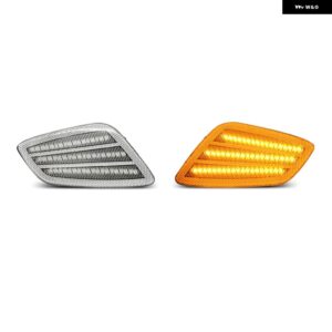 ジープ ラングラー TJ 1997-2006 クリアスモークレンズ アンバー フロント ウィンカーランプ LED サイドフェンダー マーカーライト - Clear Side Marker