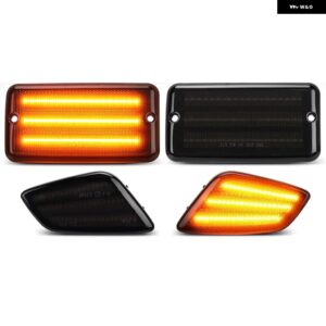 ジープ ラングラー TJ 1997-2006 クリアスモークレンズ アンバー フロント ウィンカーランプ LED サイドフェンダー マーカーライト - 4Pcs Smoked Lens