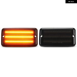 ジープ ラングラー TJ 1997-2006 クリアスモークレンズ アンバー フロント ウィンカーランプ LED サイドフェンダー マーカーライト - Smoked Turn Signal