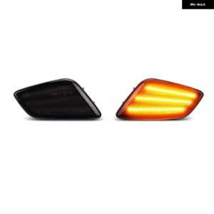 ジープ ラングラー TJ 1997-2006 クリアスモークレンズ アンバー フロント ウィンカーランプ LED サイドフェンダー マーカーライト - Smoked Side Marker