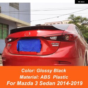 マツダ 3 セダン 2014-2022 R スタイル リア トランク リッド カースポイラー ダックテール リップウィング ブラック ホワイト エクステリア チューニングア - 1419 Black