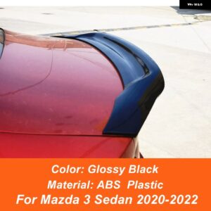 マツダ 3 セダン 2014-2022 R スタイル リア トランク リッド カースポイラー ダックテール リップウィング ブラック ホワイト エクステリア チューニングア - 2022 Black