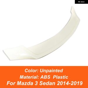 マツダ 3 セダン 2014-2022 R スタイル リア トランク リッド カースポイラー ダックテール リップウィング ブラック ホワイト エクステリア チューニングア - 1419 Unpainted