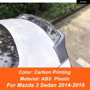 マツダ 3 セダン 2014-2022 R スタイル リア トランク リッド カースポイラー ダックテール リップウィング ブラック ホワイト エクステリア チューニングア - 1419 Carbon