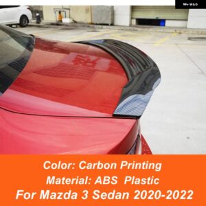 マツダ 3 セダン 2014-2022 R スタイル リア トランク リッド カースポイラー ダックテール リップウィング ブラック ホワイト エクステリア チューニングア - 2022 Carbon