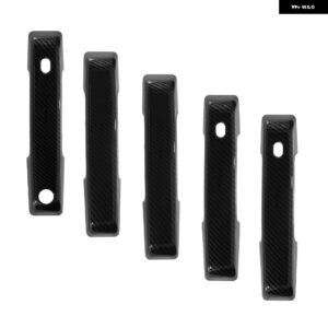 ドアハンドル カバー 5個 フォード ブロンコ 2021-2024 サイドドア テールゲートハンドル ABS プラスチック プロテクター ブラック スマートホール付き - Carbon fiber pattern