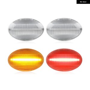 フォード F350 F450 F550 スーパーデューティ 1999-2010 クリアスモークレンズ リアLEDサイドマーカーランプ アンバー レッドフェンダーライト 4個 - 4Pcs Clear