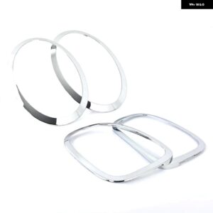 MINI COOPER F55 F56 F57 ONE S JCW 2014-2021 フロント ヘッドライト リア テールライト サラウンド トリム スタイリング 外装 装飾 カバー - 2 Pairs Chrome