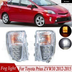 LED フロント バンパー フォグランプ ドライビングライト DRL デイタイム ランプ デイライト フォグランプ アセンブリ トヨタ プリウス ZVW30 2012-2015 - 1Pair