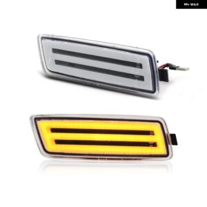 VW ゴルフ MK5/MK6 ジェッタ R32 クリアスモークレンズ LED サイドマーカーランプ アンバー フロント バンパー サイドフェンダー ウィンカーライト - Clear Lens