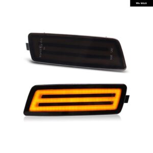 VW ゴルフ MK5/MK6 ジェッタ R32 クリアスモークレンズ LED サイドマーカーランプ アンバー フロント バンパー サイドフェンダー ウィンカーライト - Smoked Lens