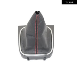 VW ジェッタ 6 A6 MK6 GLI 2012-17 カー スタイリング 5/6速カーギアスティックレベル シフト ノブ レザー ブーツ 付き - gray