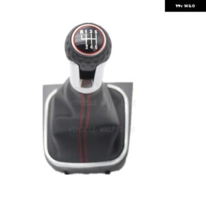 VW ジェッタ 6 A6 MK6 GLI 2012-17 カー スタイリング 5/6速カーギアスティックレベル シフト ノブ レザー ブーツ 付き - 6 speed