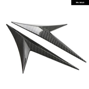 V字型 汎用 カーサイドフェンダーベント ステッカー 車体 装飾 自動車 ボンネット エアインテークフローフードスクープカバー - Carbon Fiber