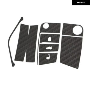 カーボンカラー車キーカバー ステッカー VW フォルクスワーゲン ゴルフ 7 MK7 GTI シュコダ オクタビア A7 A 7 2014 2015 2016 セアト レオン イビサ - black