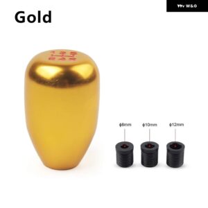 アルミ 合金 汎用 5速車オート ギア シフト ノブ マニュアル トランス ミッション オートマチックギアレベル - Golden