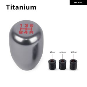 アルミ 合金 汎用 5速車オート ギア シフト ノブ マニュアル トランス ミッション オートマチックギアレベル - titanium