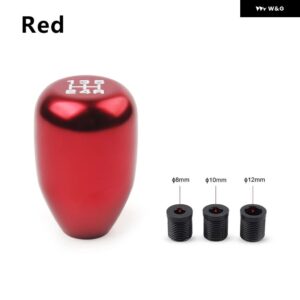 アルミ 合金 汎用 5速車オート ギア シフト ノブ マニュアル トランス ミッション オートマチックギアレベル - red
