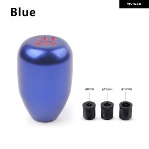 アルミ 合金 汎用 5速車オート ギア シフト ノブ マニュアル トランス ミッション オートマチックギアレベル - blue