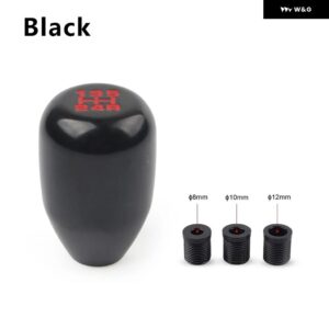 アルミ 合金 汎用 5速車オート ギア シフト ノブ マニュアル トランス ミッション オートマチックギアレベル - black