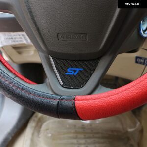 カーボン カー ステアリングホイール デコレーター トリム ステアリング ステッカー フォード フィエスタ 2009 - 2017 エコスポーツカー - ABS Blue