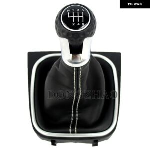 VW シロッコ 2009-14 カー スタイリング 6速カーギアスティックレベル シフト ノブ レザー ブーツ 付き - Gear shift knob