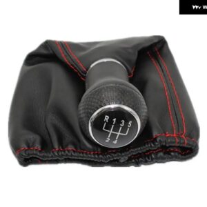 シート イビサ 1996-01 5速カーギアスティック シフト ノブ PUレザー ブーツ 付き - red