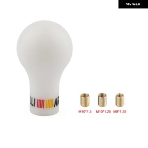 ギア シフト ノブ シビック 三菱 日産 BMW VW マニュアル トランス ミッション シフター レバー ノブ ギア M10X1.5 1.25 M8X1.25 - White