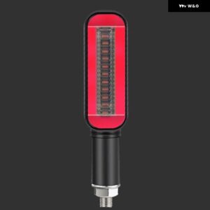 LED ウィンカーライト オートバイ バイク ストップシグナル DRL 流水点滅 2IN1 ウィンカー インジケーター テールランプ 汎用 ブレーキ - Red