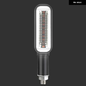 LED ウィンカーライト オートバイ バイク ストップシグナル DRL 流水点滅 2IN1 ウィンカー インジケーター テールランプ 汎用 ブレーキ - WHITE