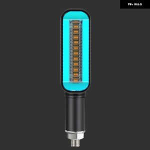 LED ウィンカーライト オートバイ バイク ストップシグナル DRL 流水点滅 2IN1 ウィンカー インジケーター テールランプ 汎用 ブレーキ - Blue