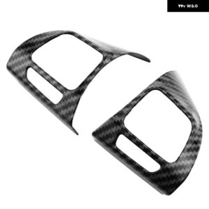VW ゴルフ MK6 パサート B7 CC EOS ティグアン キャディ シャラン ジェッタ トゥーラン 車 ステアリングホイール パネル ステッカー トリム カバー - ABS CARBON FIBET
