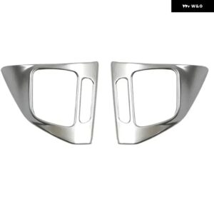 VW ゴルフ MK6 パサート B7 CC EOS ティグアン キャディ シャラン ジェッタ トゥーラン 車 ステアリングホイール パネル ステッカー トリム カバー - ABS Silver