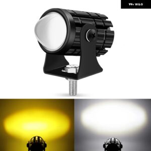 NLPEARL 12V 24V LED作業灯 オートバイ バイク スポットライト ハイ/ロービーム 運転用 ヘッドライト ホワイト イエロー LED フォグランプ 車用補助灯 - 1pcs