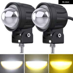 NLPEARL 12V 24V LED作業灯 オートバイ バイク スポットライト ハイ/ロービーム 運転用 ヘッドライト ホワイト イエロー LED フォグランプ 車用補助灯 - 2pcs