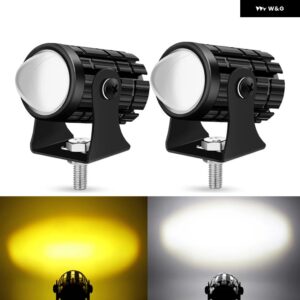 NLPEARL 12V 24V LED作業灯 オートバイ バイク スポットライト ハイ/ロービーム 運転用 ヘッドライト ホワイト イエロー LED フォグランプ 車用補助灯 - 2pcs3