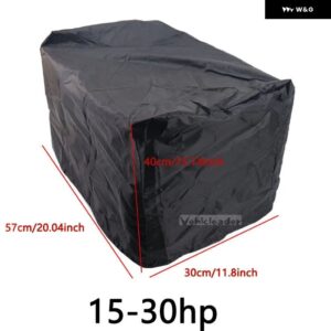 オックスフォード 防水 ヨット ハーフ アウトボード 15-250HP 210D モーター エンジン ボートカバー 紫外線防止 防塵 カバー マリン エンジン キャンバス - Black15-30hp