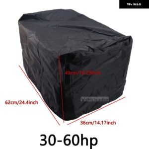 オックスフォード 防水 ヨット ハーフ アウトボード 15-250HP 210D モーター エンジン ボートカバー 紫外線防止 防塵 カバー マリン エンジン キャンバス - Black 30-60hp