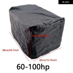 オックスフォード 防水 ヨット ハーフ アウトボード 15-250HP 210D モーター エンジン ボートカバー 紫外線防止 防塵 カバー マリン エンジン キャンバス - Black 60-100hp