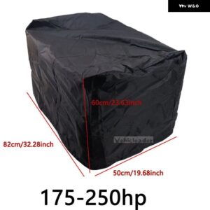 オックスフォード 防水 ヨット ハーフ アウトボード 15-250HP 210D モーター エンジン ボートカバー 紫外線防止 防塵 カバー マリン エンジン キャンバス - Black 175-250hp