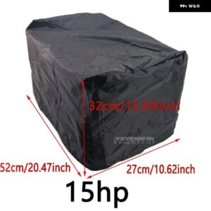 オックスフォード 防水 ヨット ハーフ アウトボード 15-250HP 210D モーター エンジン ボートカバー 紫外線防止 防塵 カバー マリン エンジン キャンバス - Black15hp