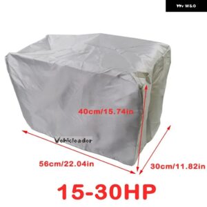 オックスフォード 防水 ヨット ハーフ アウトボード 15-250HP 210D モーター エンジン ボートカバー 紫外線防止 防塵 カバー マリン エンジン キャンバス - Silver15-30hp