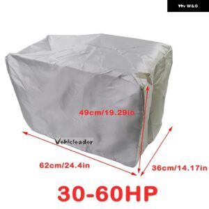 オックスフォード 防水 ヨット ハーフ アウトボード 15-250HP 210D モーター エンジン ボートカバー 紫外線防止 防塵 カバー マリン エンジン キャンバス - Silver30-60hp