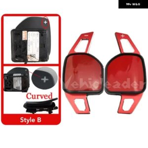 アウディ A3 8P 8V A4 B8 A5 A6 C7 A7 A8 Q3 Q5 Q7 S3 S5 S6 S7 SQ5 TT DSG 車用 ステアリングホイール シフト パドル エクステンション シフト ステッカー - Red