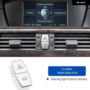 BMW 5シリーズ E60 2004-2010 ABS エアコン ボタン 装飾 カバー 自動車アクセサリー トリム カー スタイリング ステッカー - warninglight　sticker