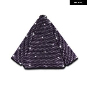 クリスタルラインストーンカー ギア シフト ノブ布 ブーツ カバー PUレザーオートハンドブレーキカラー ブーツ カバー カーアクセサリー - purple