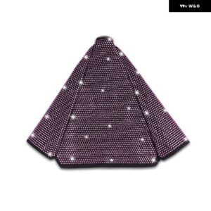 クリスタルラインストーンカー ギア シフト ノブ布 ブーツ カバー PUレザーオートハンドブレーキカラー ブーツ カバー カーアクセサリー - Pink