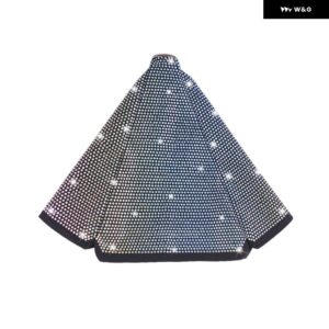 クリスタルラインストーンカー ギア シフト ノブ布 ブーツ カバー PUレザーオートハンドブレーキカラー ブーツ カバー カーアクセサリー - neon